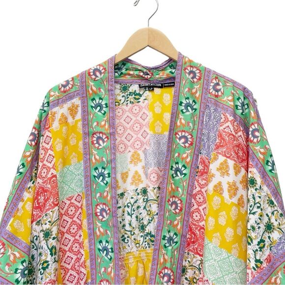 Tolani Collection Raelyn Patchwork Boho Kimono Swim CoverUp Size LP Large Petite - Picture 7 of 13